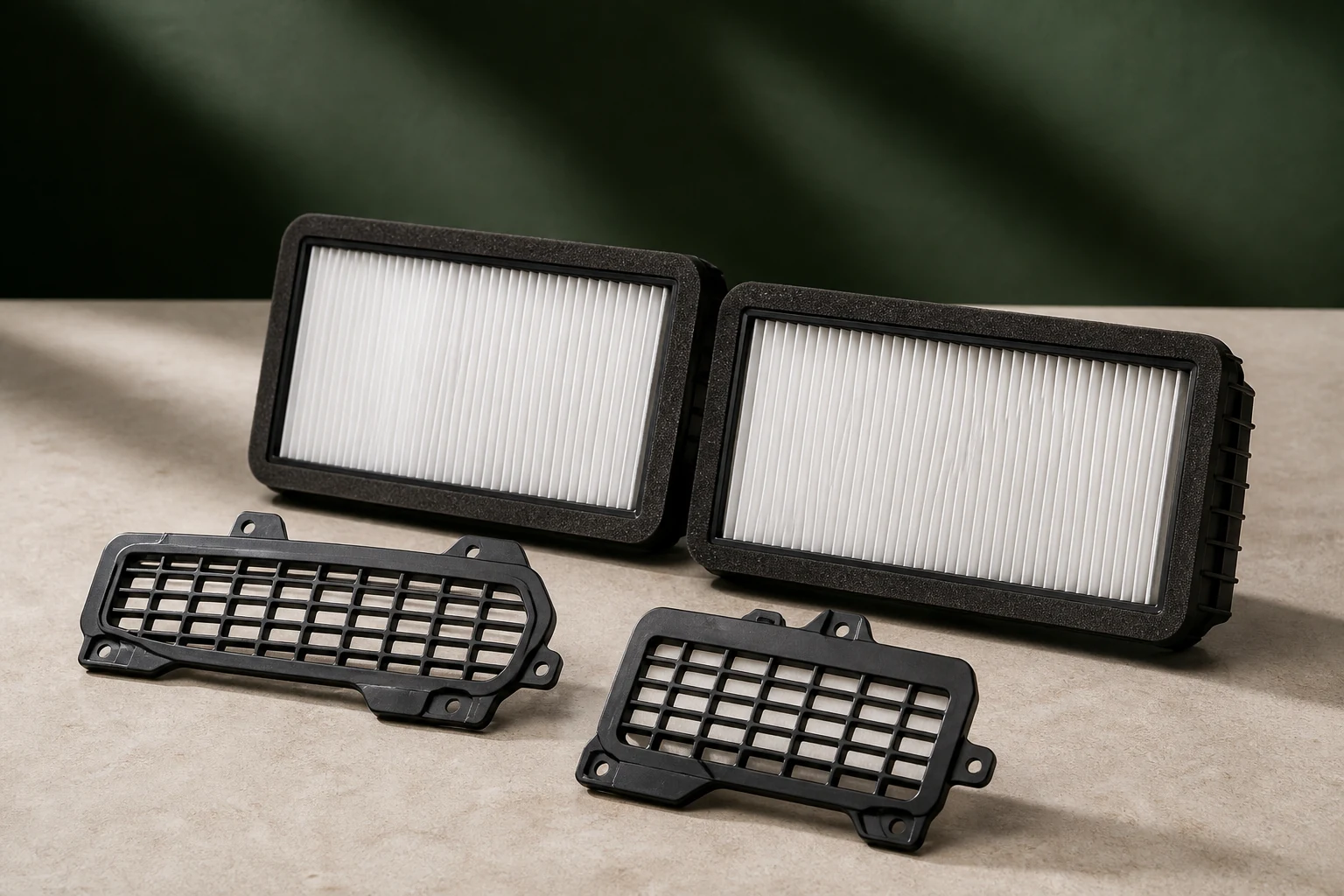 Unbranded hybrid battery intake filters and protective grilles