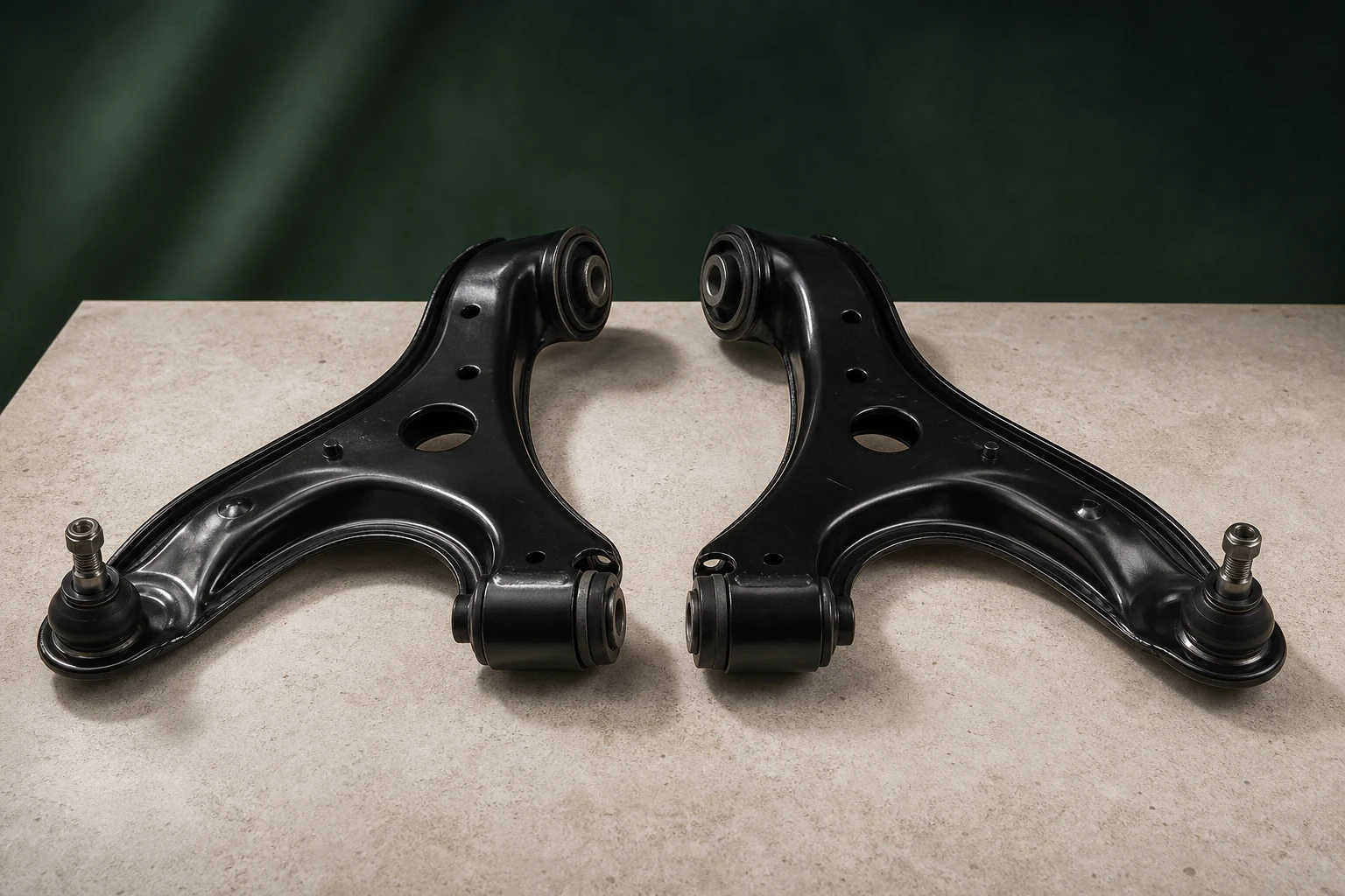 Unbranded left and right lower control arms with bushes and ball joints