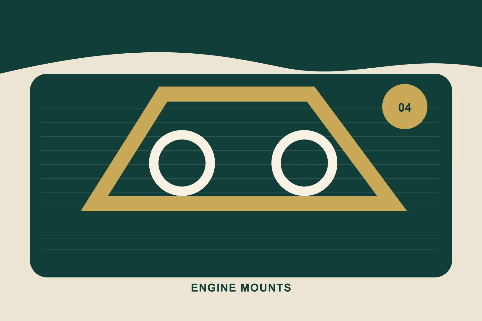 Rubber-isolated engine mount with asymmetric cast bracket technical identification illustration for a Toyota RAV4 wholesale inquiry