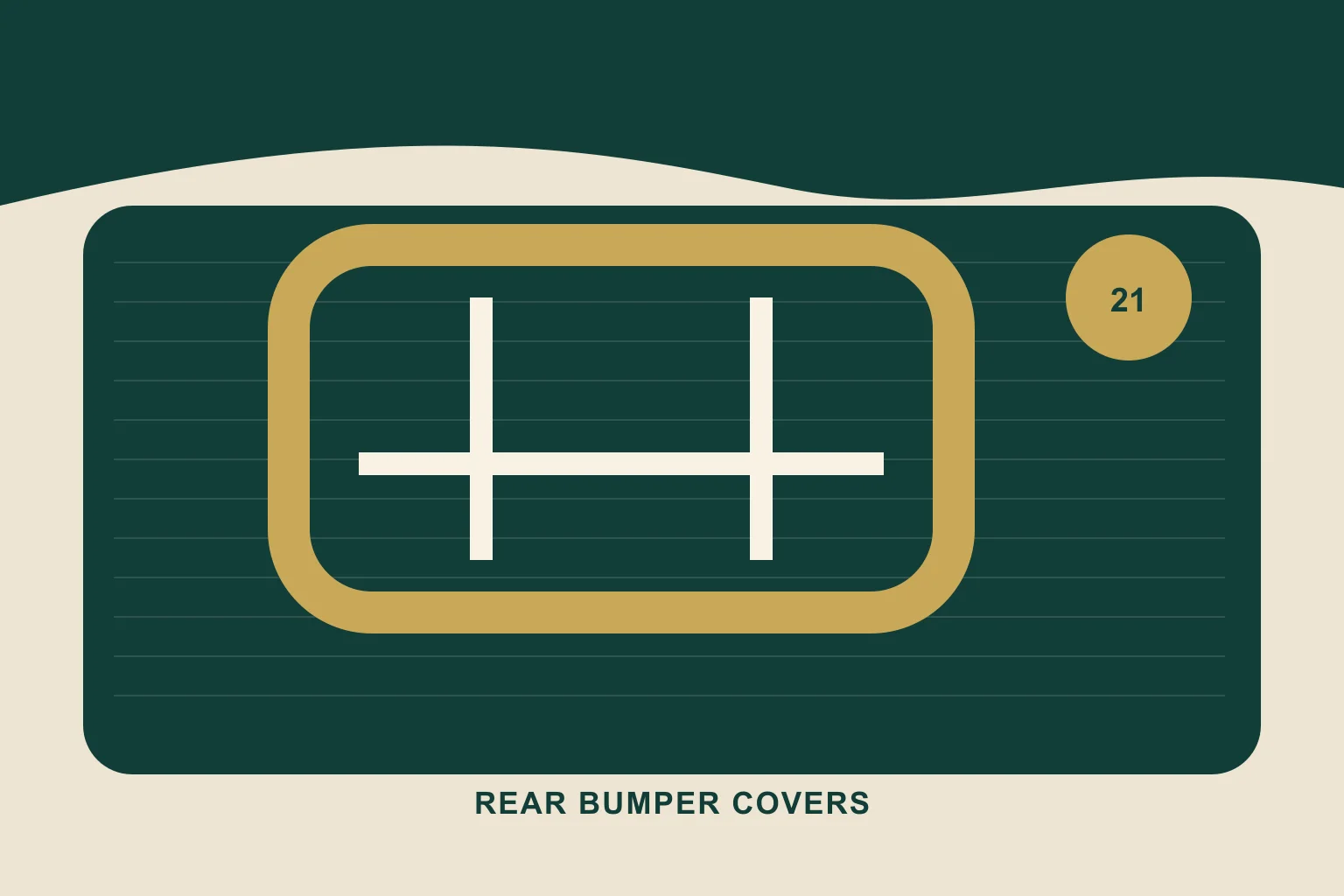 Rear bumper cover silhouette with sensor and reflector opening map technical identification illustration for a Toyota RAV4 wholesale inquiry
