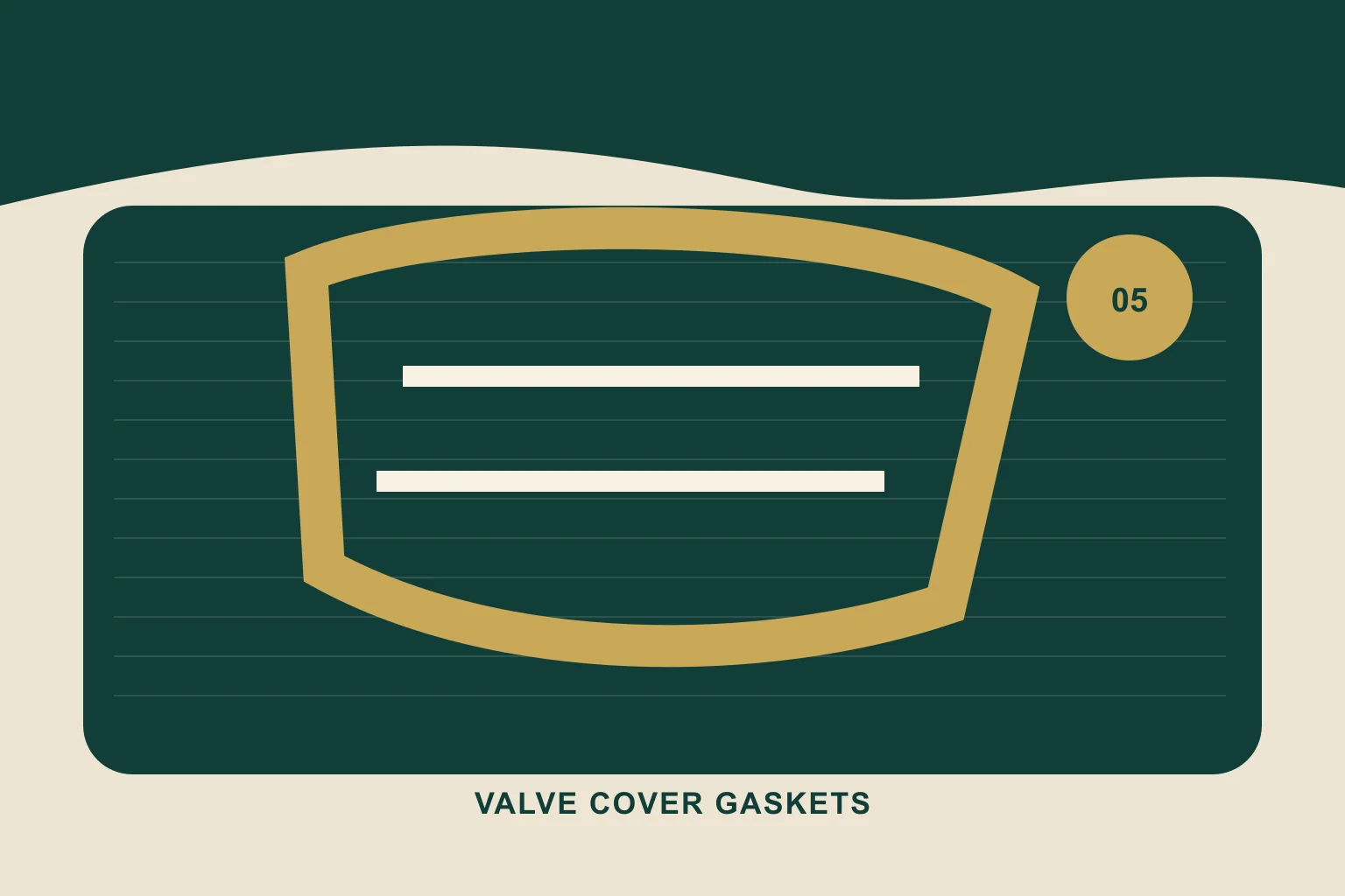 Molded valve cover perimeter seal with plug-tube rings technical identification illustration for a Toyota RAV4 wholesale inquiry
