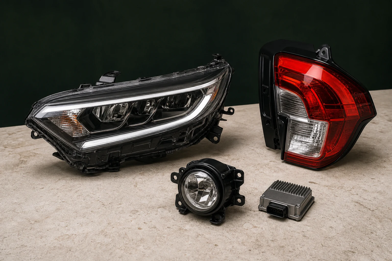 Unbranded headlamp, tail lamp, fog lamp and lighting control module