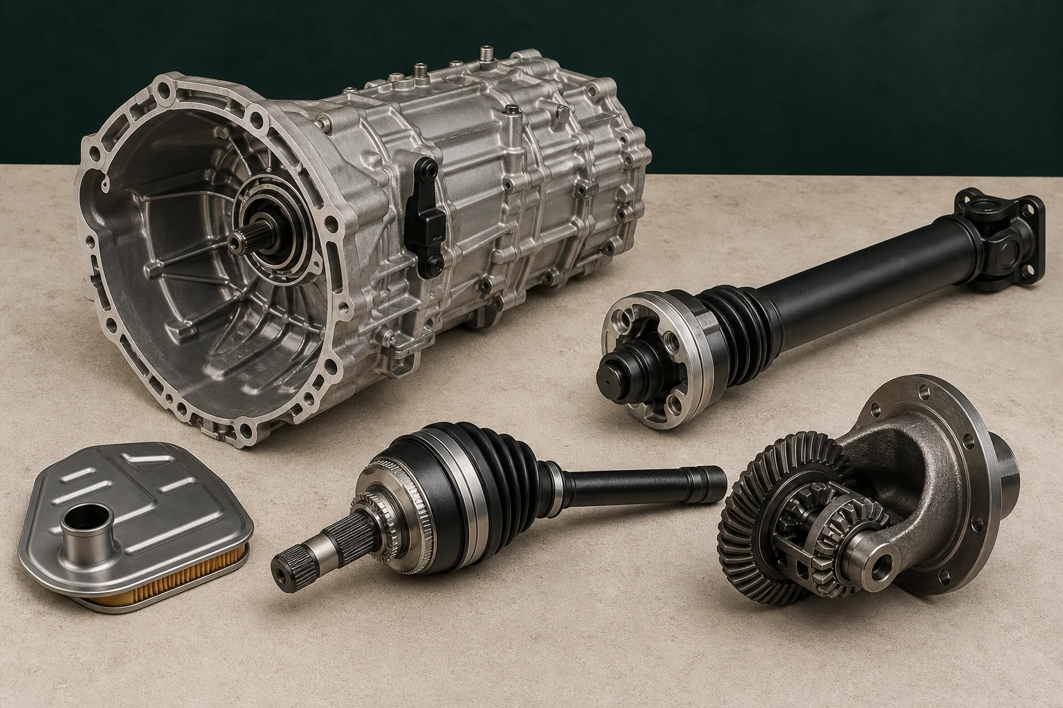 Unbranded transmission, CV axles, propeller shaft, differential and transmission service pan