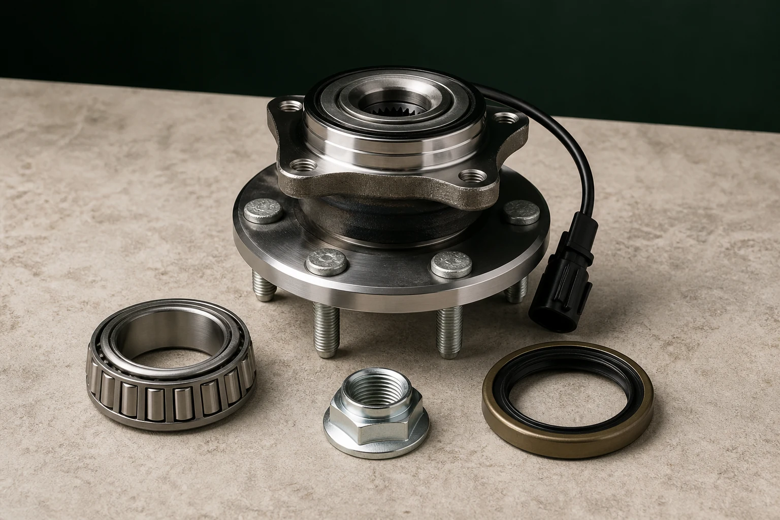 Unbranded wheel hub assembly, bearing, axle nut and wheel-end seals
